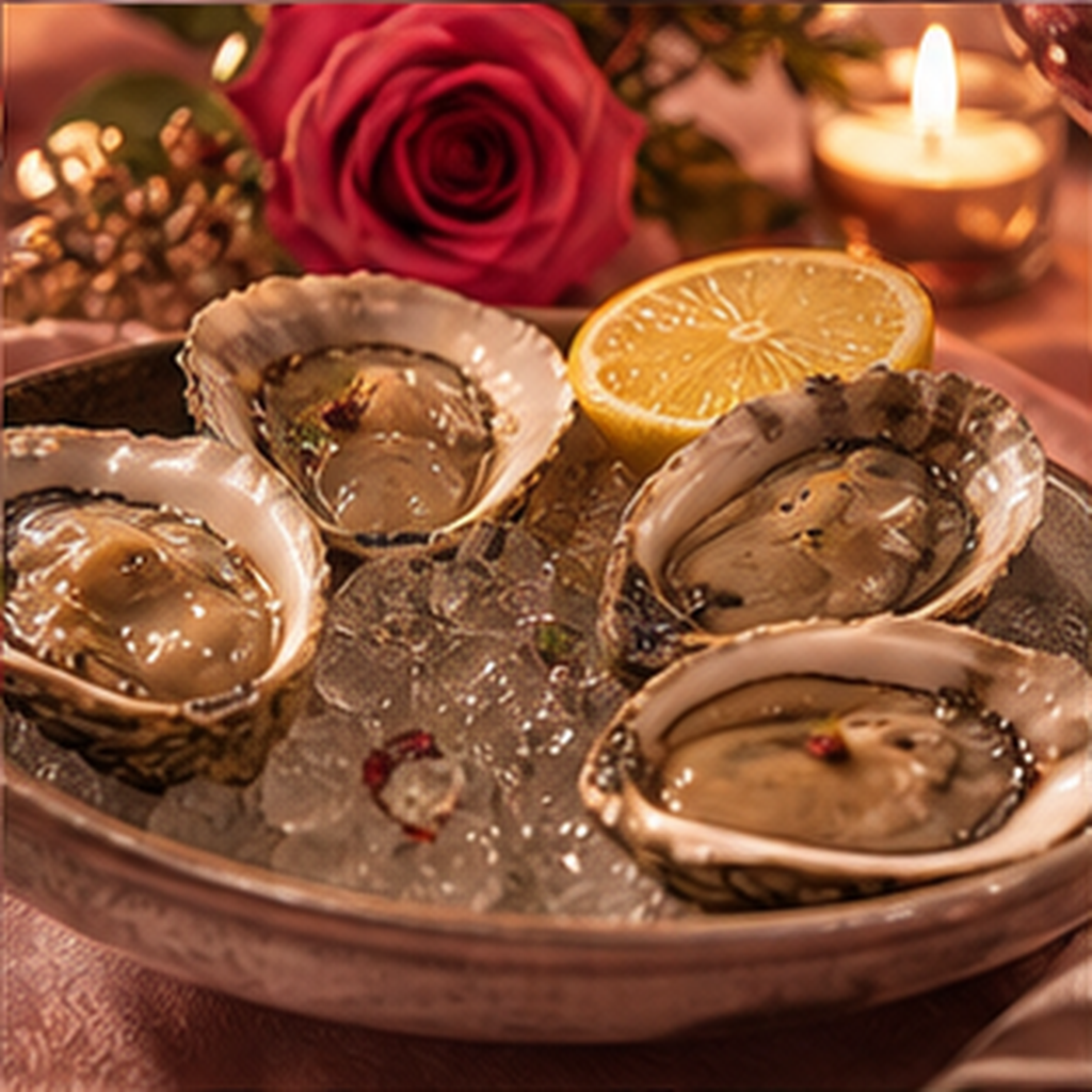 生蚝三枚配香槟醋汁